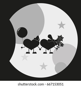 Toy hearts illustration. I love you icon.
