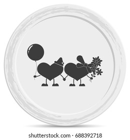 Toy hearts illustration. I love you icon.