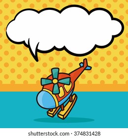 toy helicopter doodle, speech bubble