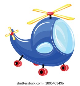 Toy helicopter icon. Cartoon of toy helicopter vector icon for web design isolated on white background