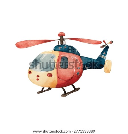 Toy helicopter model with colorful design