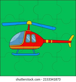 Toy helicopter suitable for children's puzzle vector illustration