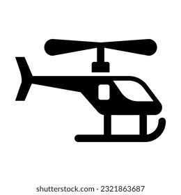 Toy Helicopter Vector Glyph Icon For Personal And Commercial Use.
