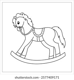 Toy horse coloring page. The garden is a cute coloring book for children.