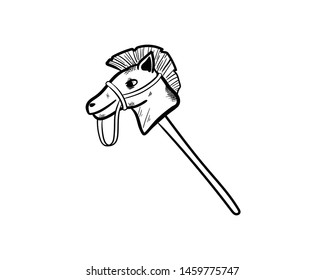 toy horse doodle hand drawing vector