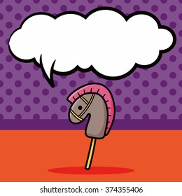 Toy horse doodle, speech bubble