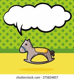 toy horse doodle, speech bubble