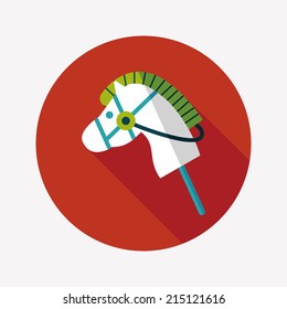 toy horse flat icon with long shadow,eps10