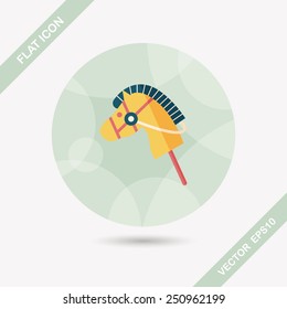 toy horse flat icon with long shadow,eps10