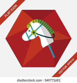 toy horse flat icon with long shadow,eps10