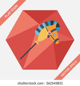 toy horse flat icon with long shadow,eps10