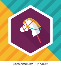 toy horse flat icon with long shadow,eps10