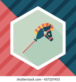 toy horse flat icon with long shadow,eps10