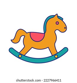Toy Horse Icon Flat Design Vector
