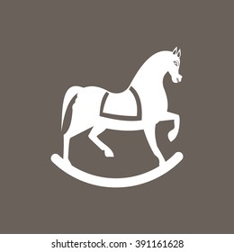  Toy Horse Icon on Dark Gray Color. Eps-10.