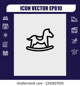 Toy horse icon vector