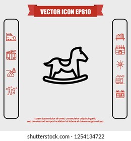 Toy horse icon vector