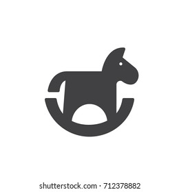 Toy horse icon vector, filled flat sign, solid pictogram isolated on white. Symbol, logo illustration