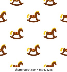 Toy horse pattern seamless background in flat style repeat vector illustration