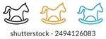 Toy horse rocking chair icon vector logo set collection for web app ui