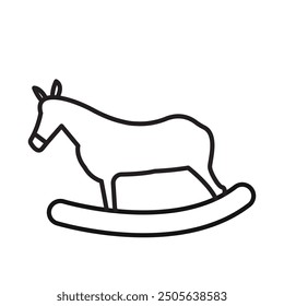 Toy horse rocking chair icon Black line art vector logo