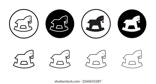 Toy horse rocking chair icon Outline vector for web ui