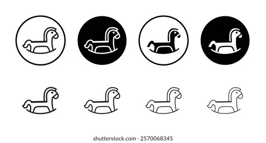 Toy horse rocking chair icon Outline vector for web ui