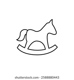 Toy horse rocking chair icon Vector logo set flat