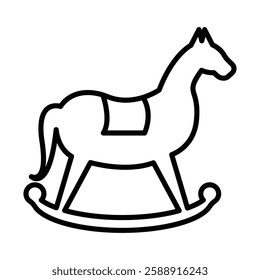 Toy horse rocking chair icon Outline vector symbol sign
