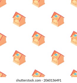 Toy house interior pattern seamless background texture repeat wallpaper geometric vector