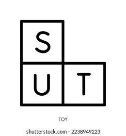 toy icon. Line Art Style Design Isolated On White Background
