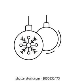 С Weihnachtsspielzeugsymbol auf weißem Hintergrund. Neujahr-Illustration. Vektorgrafik.