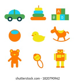 Toy icon set colorful vector 