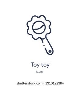toy toy icon from toys outline collection. Thin line toy toy icon isolated on white background.