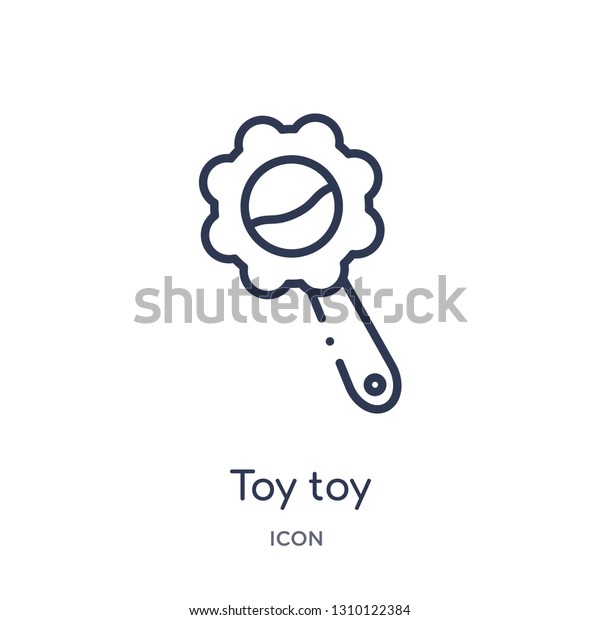 toy toy icon from toys\
outline collection. Thin line toy toy icon isolated on white\
background.
