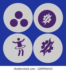 toy icon. toy vector icons set gymnastic hula hoop, wrench gear and snowballs