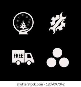toy icon. toy vector icons set wrench gear, snowballs, free delivery and snow globe icon flat design