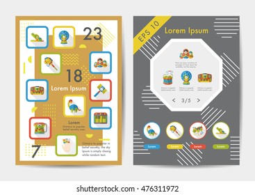 Toy icons set with long shadow,eps10