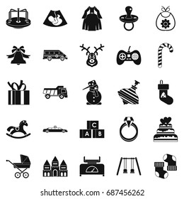 Toy icons set. Simple set of 25 toy vector icons for web isolated on white background