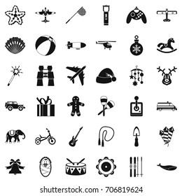 Toy icons set. Simple style of 36 toy vector icons for web isolated on white background