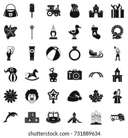 Toy icons set. Simple style of 36 toy vector icons for web isolated on white background