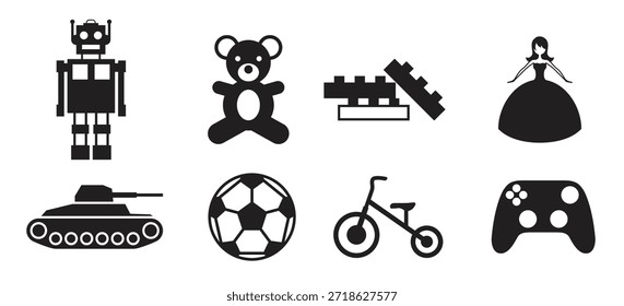 Conjunto de iconos de juguete Ilustración vectorial