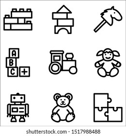 Toy icons with White Background. Vector Illustration.