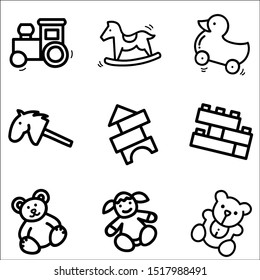 Toy icons with White Background. Vector Illustration.