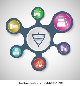 Toy infographic templates with connected metaballs, stock vector
