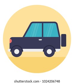 A toy jeep wrangler vector icon in flat design 