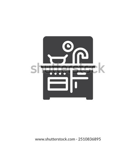 Toy Kitchen vector icon. filled flat sign for mobile concept and web design. Play Kitchen glyph icon. Symbol, logo illustration. Vector graphics