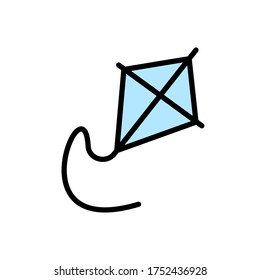 Toy, kite icon. Simple color with outline vector elements of kindergarten icons for ui and ux, website or mobile application