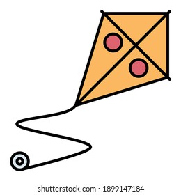 Spielzeugkitt mit Wind im Herbst mit weicher Farbe und ausgefülltem Linienstil