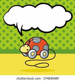 toy ladybug car doodle, speech bubble